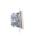 Double socket outlet with earthing for IP44 version with frame seal, without shutters, (module), Simon 24, IP20/IP44, 16A, champagne matt, Flap color: Same as a cover