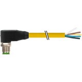 M12 male 90° A-cod. with cable TPE 4x18AWG ye UL/CSA. ITC/PLTC 10m