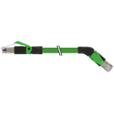 RJ45 male 0° / RJ45 male 45° right shielded PUR 1x4xAWG22 bk 15m