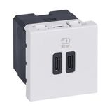 Mosaic™ - USB charger 2mod 30W C+C power delivery white