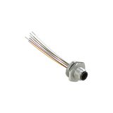 M12 metallic male wired connector, 8 poles, for M20 threads