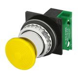 Mushroom push-button Ø 35, momentary, yellow, N.O.