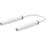 Safety measuring lead with (4 mm lamella plug, straight) to (4 mm lamella plug, straight), 2 m, white, PVC, 2.5 mm², CAT IV, 66.1042-20029