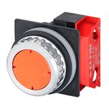 Push-button with guard, orange, N.C.