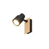 Pierre spot 1-pc matt black/wood