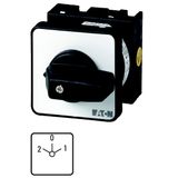 T0-1-15421/EZ Changeoverswitches, T0, 20 A, centre mounting, 1 contact unit(s), Contacts: 2, 45 °, maintained, With 0 (Off) position, 2-0-1, Design number 15421