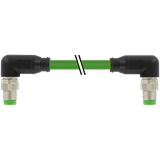 M8 male 90° / M8 male 90° A-cod. shielded PUR 1x4xAWG26 shielded gn UL