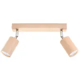 CEILING LAMP BERG 2 NATURAL WOOD GU10 2X40W IP20