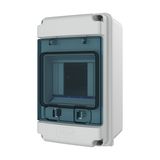 Mini Surface Mounted Board, IP65, IK08, 1-row 4 modules with screw ter