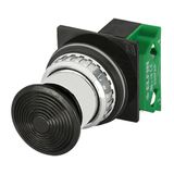 Mushroom push-button Ø 35, momentary, black, N.O.