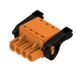PCB plug-in connector, female plug, 5.08 mm, Number of poles: 4, 180°, PUSH IN with actuator, Clamping range, max. : 3.31 mm², Box
