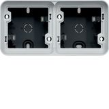 CUBYKO WALL-MOUNTED DOUBLE HORIZONTAL BOX IP55 GRAY