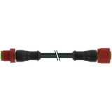 M12 male 0° / M12 female 0° C-cod. PUR 3x0.75 bk UL/CSA+drag ch. 3m
