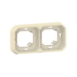 PLEXO 2 GANG HORIZONTAL AND VERTICAL FLUSH MOUNTING SUPPORT FRAME - BEIGE