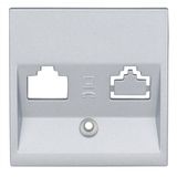Cover for single data sockets, silver
