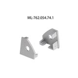 End cap for RT2 with hole, silver color, 1pc