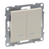 2-GANG TWO-WAY SWITCH ILLUMINATED 10AX AUTOMATIC TERMINALS IVORY