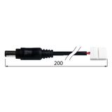 Power connector for LED strips with a width of 10 mm fork with connection to the strip