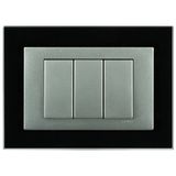 FRAME 3MOD F/ADAPTER 3MOD BLACK CRISTAL/ALUM