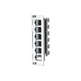 Keystone module frame 3RU, 7HP 6 port stainless steel unequipped
