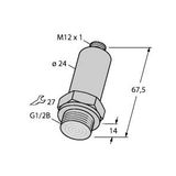 Pressure Transmitter, Front-Flush With Current Output (2-Wire)   PT025R-29-LI3-H1140