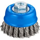 Cup Brush Knotted 75 mm Steel M10