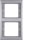 Frame 2gang vert., K.5, stainless steel, metal matt finish