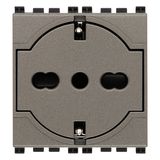 Flat 2P+E P40 Universal outlet Metal
