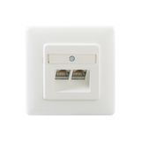 ClassEA 2-way junction box, shielded, pure white (similar to RAL 9010), with break-off metal support ring