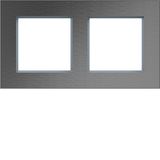 Cover frame 2-way horizontal, A.8, stainless steel