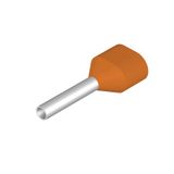 Wire-end ferrule, Twin wire-end ferrule, 11 mm, 8 mm, orange