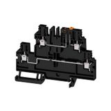 Test-disconnect terminal, Screw connection, black, 4 mm², 28 A, 500 V, Number of connections: 4, Number of levels: 2