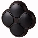 M22S-D4-S Position pushbutton, RMQ-Titan, Actuators non-flush, momentary, 4-fold, opposing pushbuttons not mechanically interlocked, Bezel: black