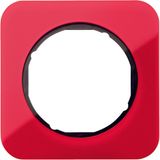 Frame 1gang, R.1, red trans./black glossy, acrylic