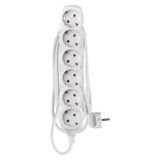 Extension Cord 2 m / 6 sockets / white / PVC / 1 mm2