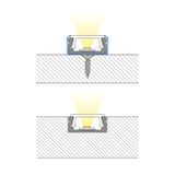 Attached aluminum profile PG, 15x7 mm, matt diffuser, complete, 1 m