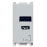 A+C-USB power unit 15W 5V 1M Silver