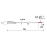 Power connector - socket free end (AWG 22/0.34 mm2) white max. 3A length 500 mm