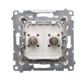 Aerial socket type "F" + computer socket RJ45 cat.6, black matt