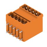 PCB plug-in connector, male header, closed side, THT solder connection, 5.00 mm, Number of poles: 10, 90°, Solder pin length (l): 3.2 mm, tinned, orange, Box