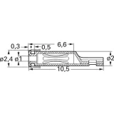 2 mm socket, solder connection, 1 mm, 41.0010