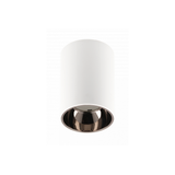 Ceiling luminaire housing ARIES, PC, 73x105mm, IP20, max. 20 W, round, white/black chrome