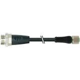 M12 Power female 0° L-cod. / 7/8'' male 0° PUR 5x1.5 bk +drag ch. 2m