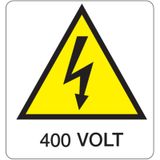 Danger sign - 145x145 mm - 400 Volt