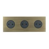 Art d'Arnould universe Epure triple power socket 2P+E 16A 250V - bronze