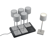 Fernandez LED outdoor table lamp 6-pc grey rechargeable