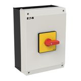 P3 On-off switch, 80 A,Surface mounting, 3 pole, Form I5, Red, Short t