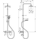 Vernis Shape 230 1jet EcoSmart shower system with thermostat, chrome