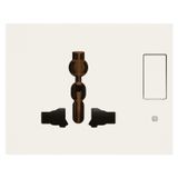 2P+E 13A SICURY multi-outlet+switchwhite