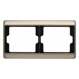 Frame 2gang horizontal Arsys light bronze, metal